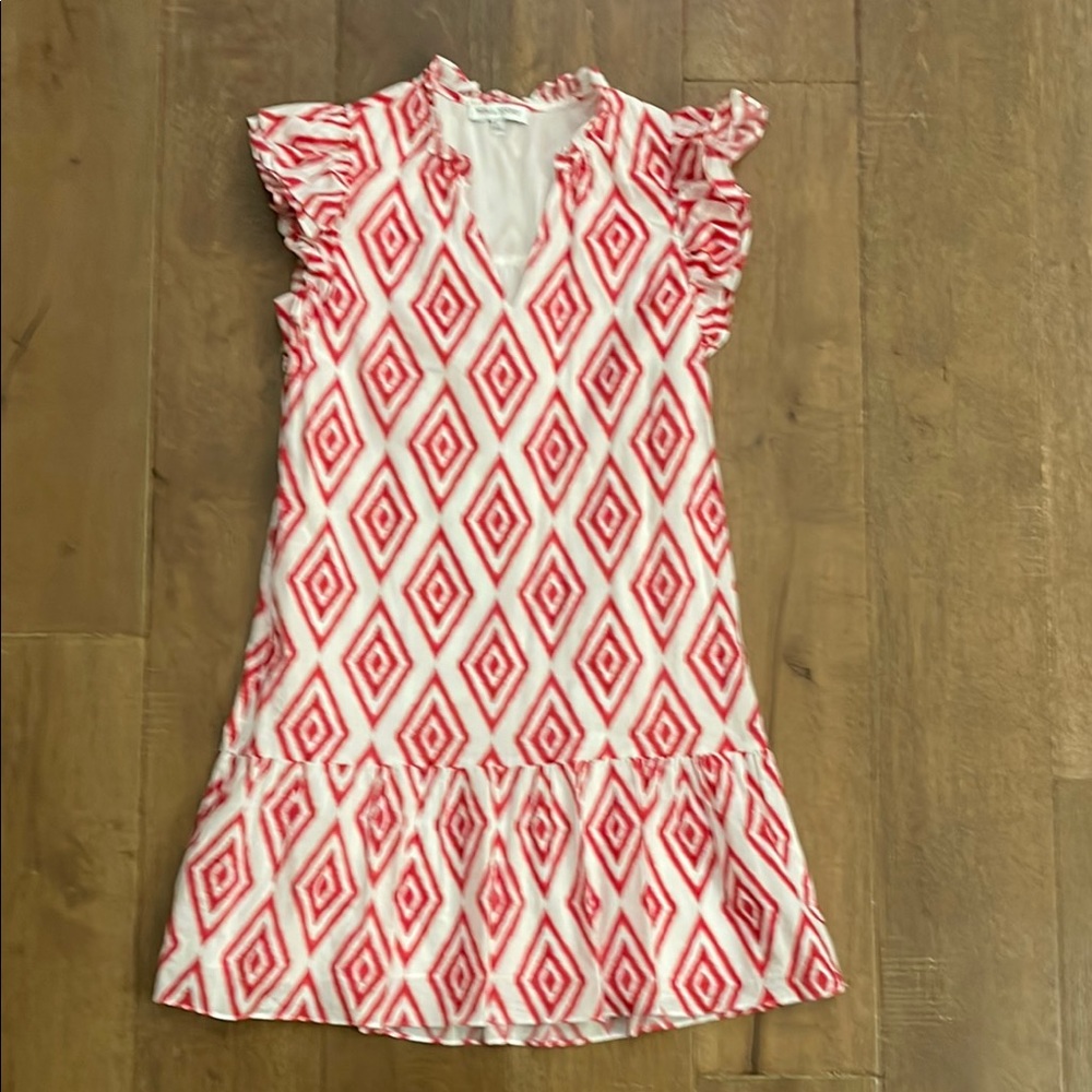 Pink Flutter Sleeve V-Neck Mini Dress